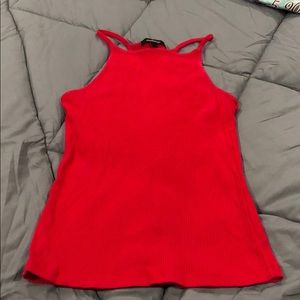 Red razor back tank top